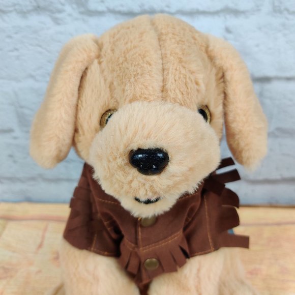 The Bear Labrador Lab Golden Retriever Dog Western Clothing Plush Stuffed Toy - Picture 4 of 12